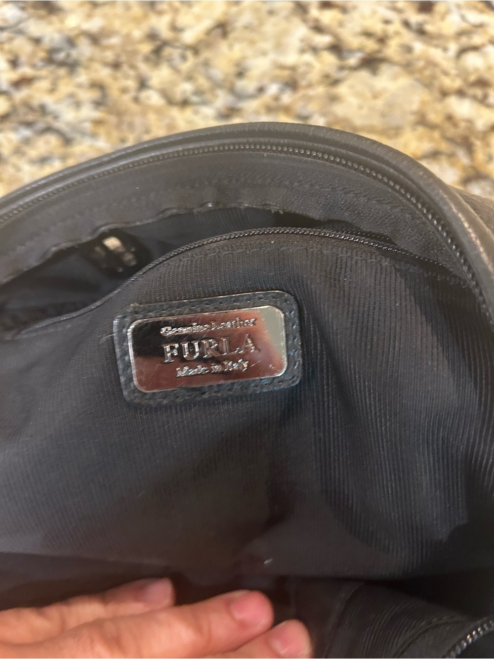 Furla Black Leather Mini Backpack Genuine Leather Rare - Picture 7 of 8